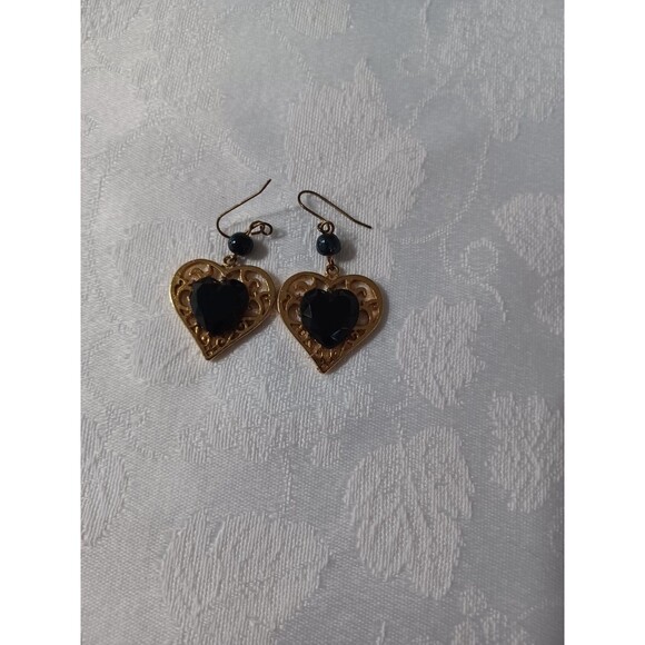 LOT OF BLACK, GOLD TONE NECKLACES, EARRINGS UNBRANDED 11 PIECES - Picture 16 of 16